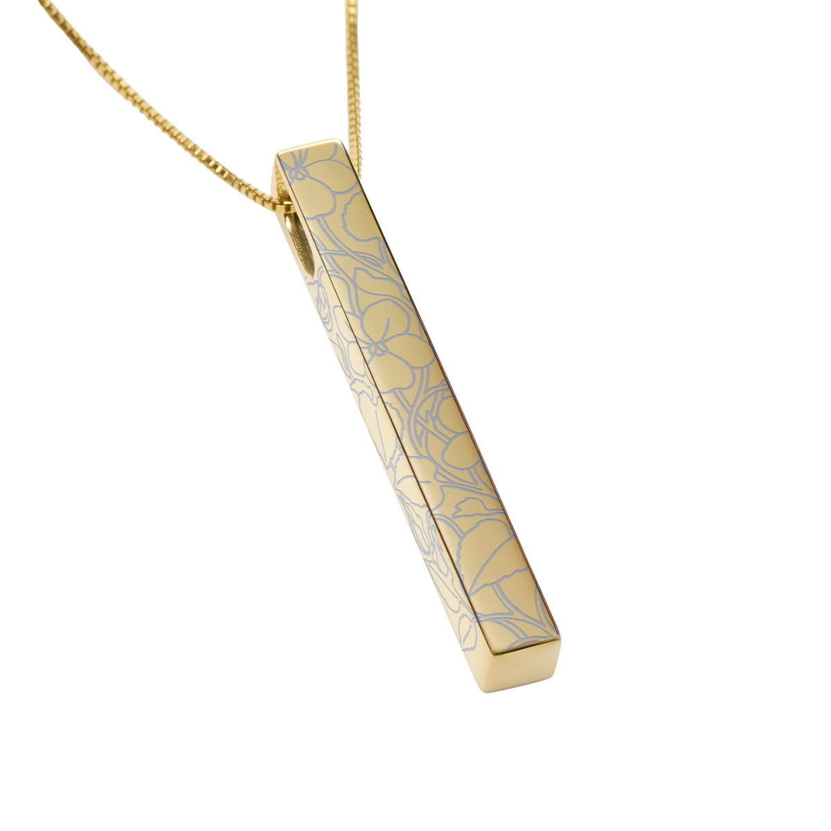 February Violet necklace in 14K gold plated, violet pattern