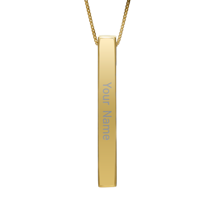 February Violet necklace in 14K gold plated, name side front view