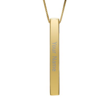April Daisy necklace in 14K gold plated, name side front view