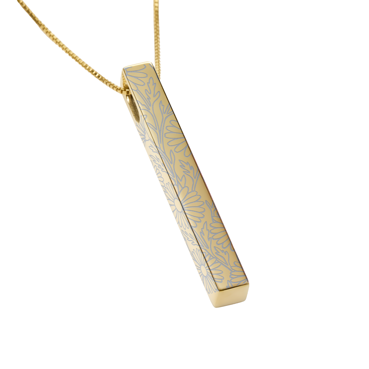 April Daisy necklace in 14K gold plated, daisy pattern