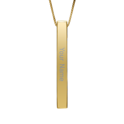 May Lily of the Valley necklace in 14K gold plated, name side front view