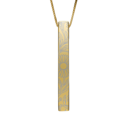 September Aster necklace in 14K gold plated, aster pattern front view