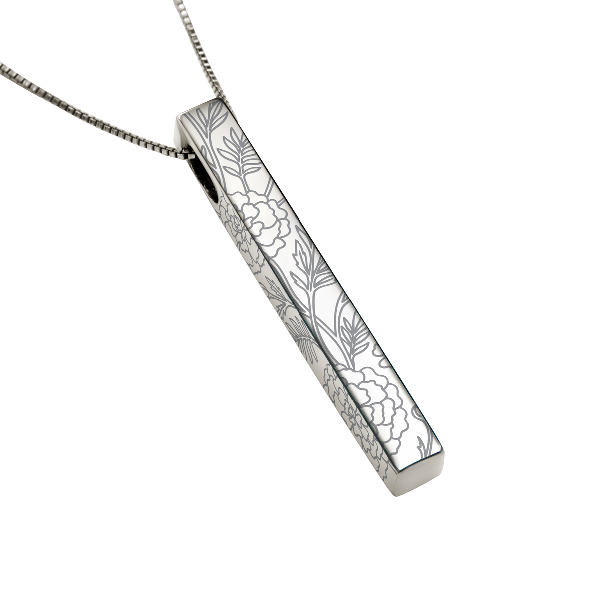 October Marigold necklace in stainless steel, marigold pattern