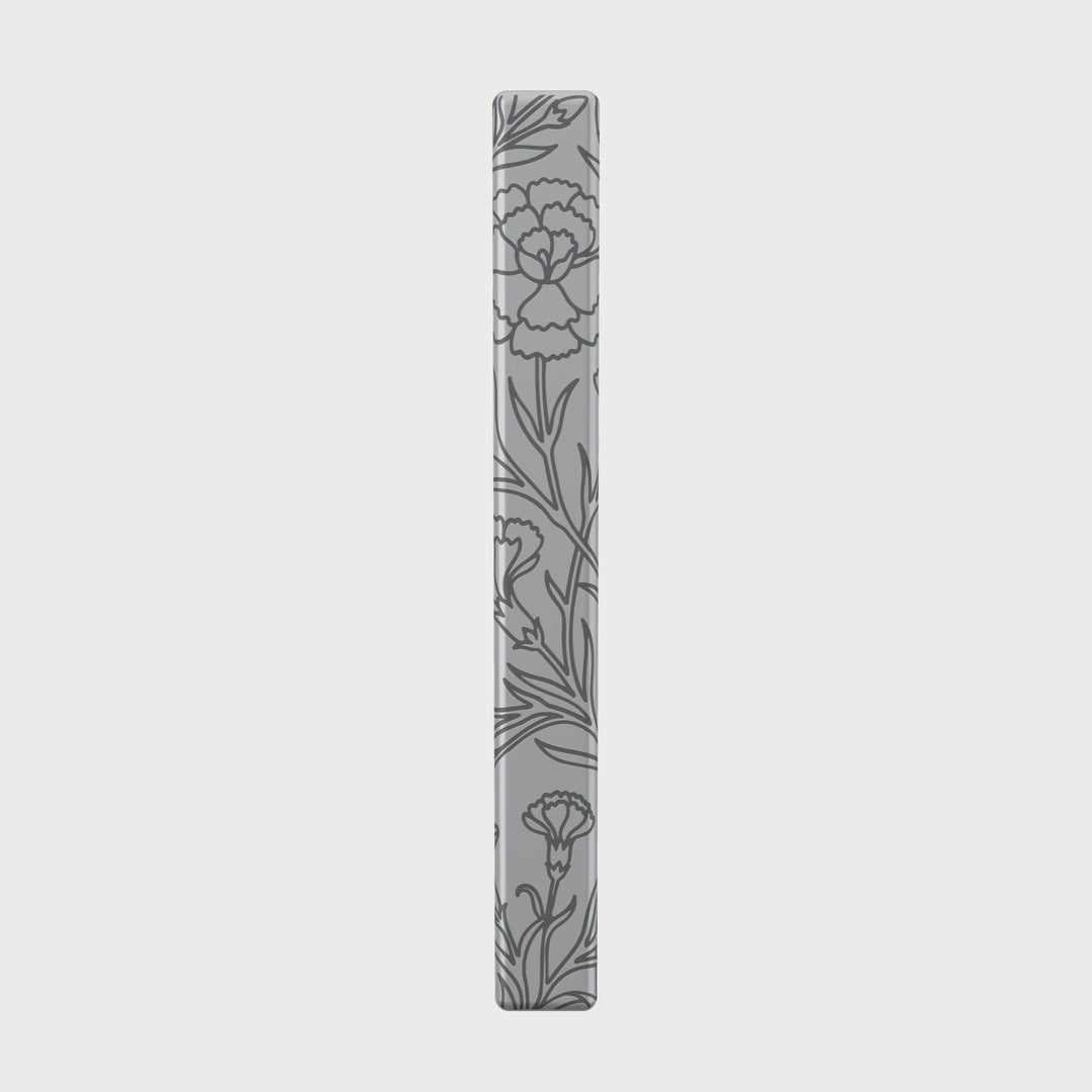 January Carnation necklace in stainless steel, rotating view