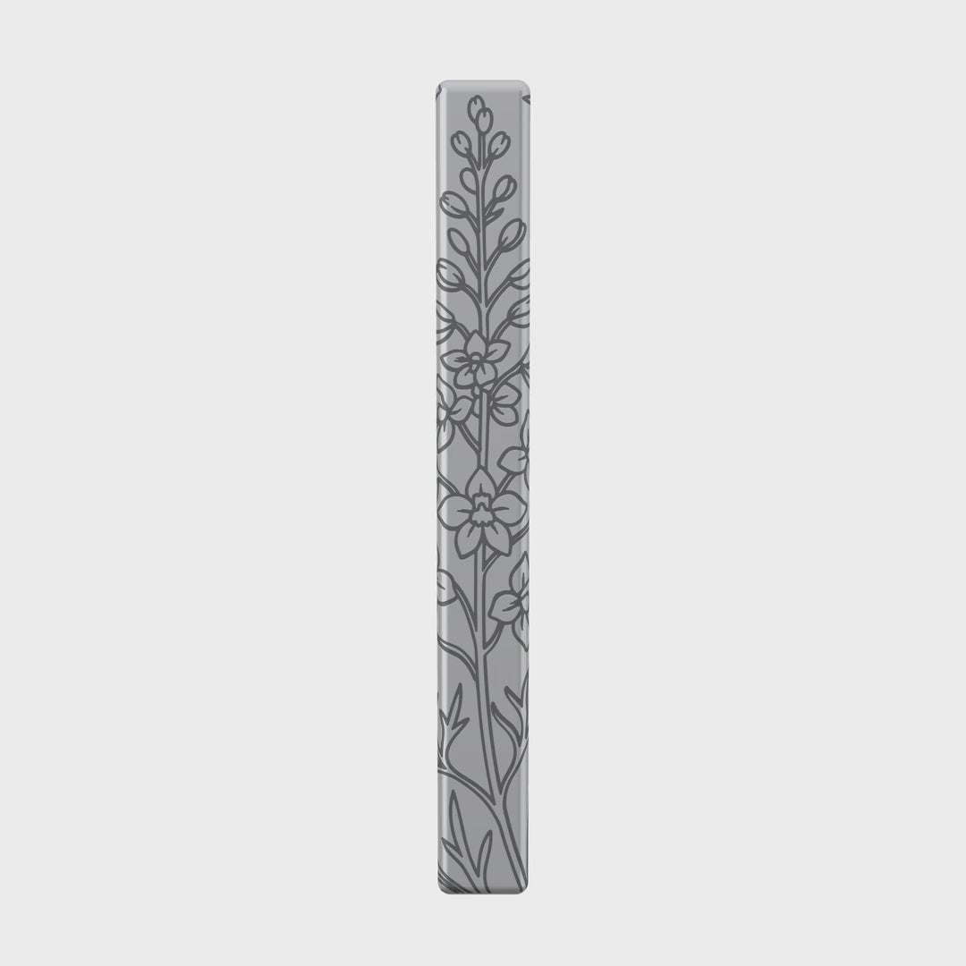 July Larkspur necklace in stainless steel, 360 rotation video