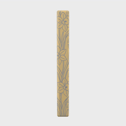 March Daffodil necklace in 14K gold plated, rotating view